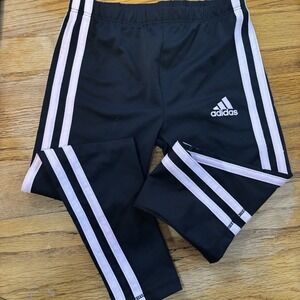 Adidas Girls Black With Pink Stripe Athletic Jogger Size 4 Pink‎ Adidas Logo
